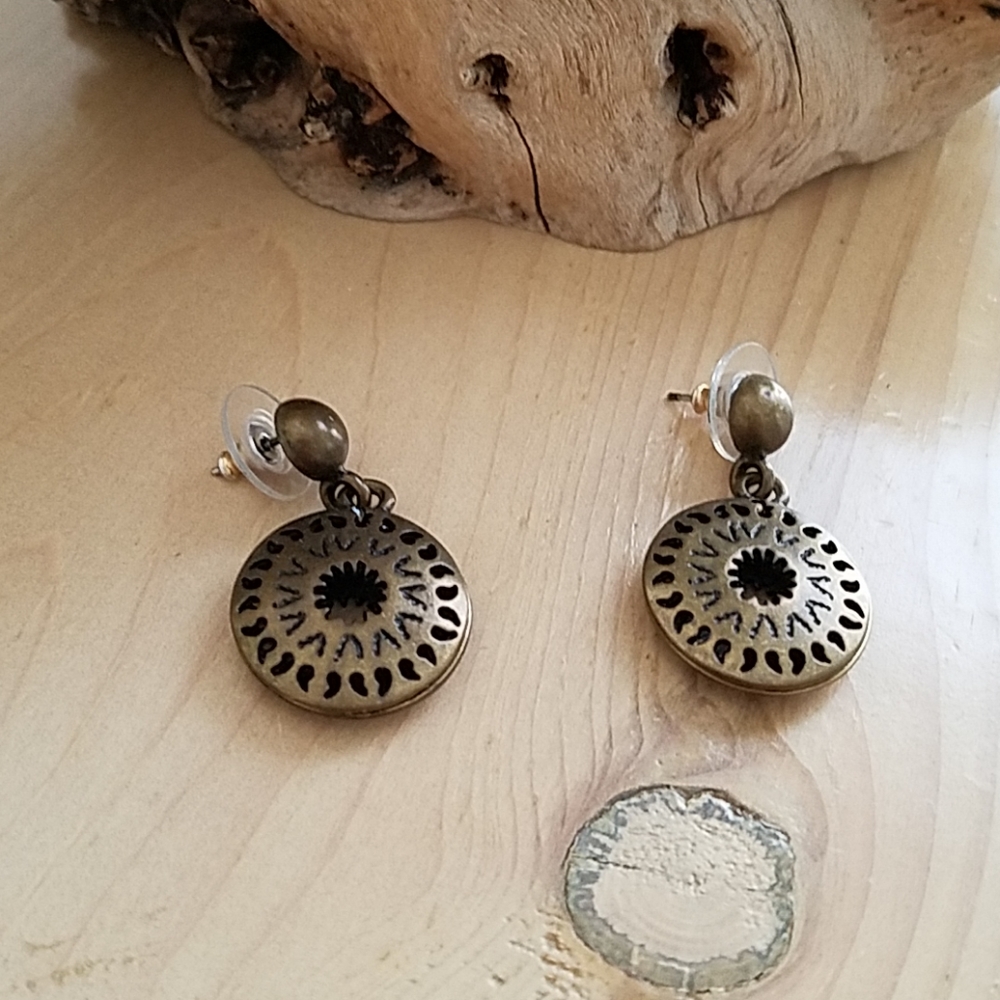 Brass Filigree Post Earrings